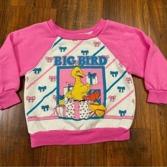 Big Bird Sesame Street pink white 2 piece crewneck sweatshirt sweatpant joggers - Picture 2 of 6